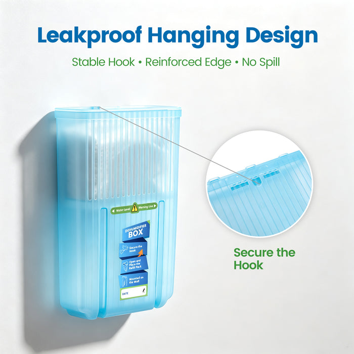 Wisesorb Hanging Dehumidifier Box, 700g Calcium Chloride Dehumidifier Bags
