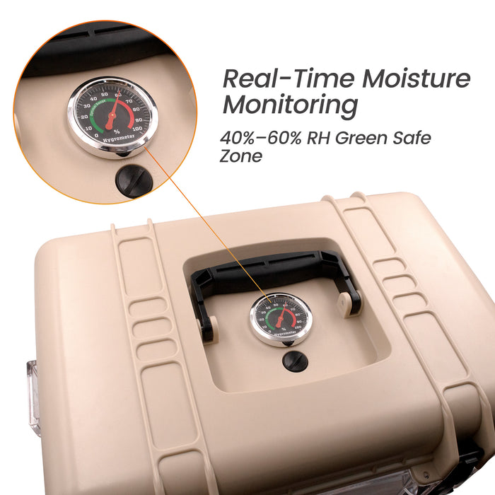 Wisesorb 25L Camera Dry Box with Humidity Indicator, Airtight Plastic Moisture Proof Storage Case for Camera, Lens, Electronics, Batteries, Waterproof Dry Storage Container with Carry Handle