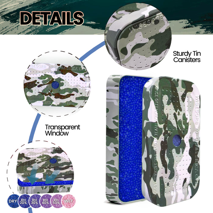 40 Gram X 150PCS Camouflage Pattern Reusable Silica Gel Packets(Blue to pink)