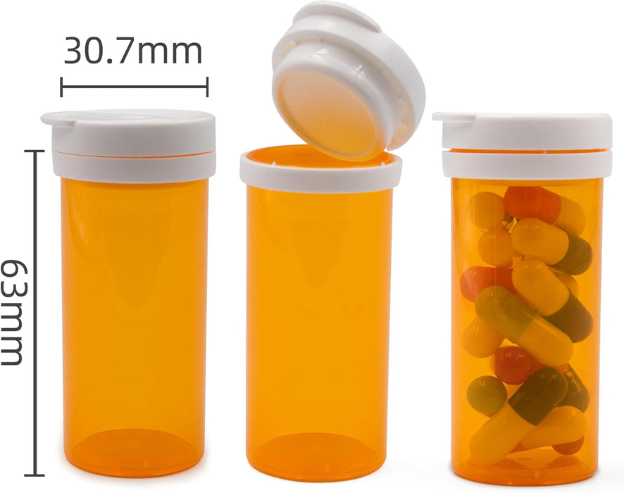 500pcs 8 Dram desiccant cap pill bottle with indicating silica gel