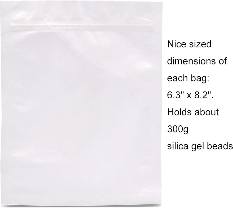6.3 by 8.2 Inch Zip Lock Storage Bags Breathable Paper Bags for Small Items, Silica Gel Beads, Desiccant, Jewelry, Samples