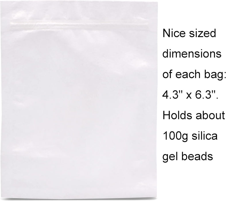 4.3 by 6.3 Inch Zip Lock Storage Bags Breathable Paper Bags for Small Items, Silica Gel Beads, Desiccant, Jewelry, Samples