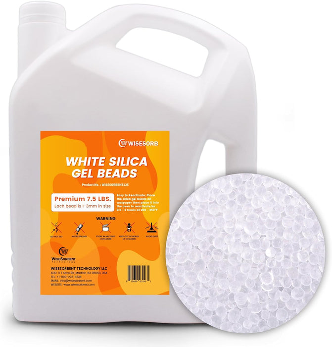 7.5LBS 1-3mm White Silica Gel Desiccant Beads
