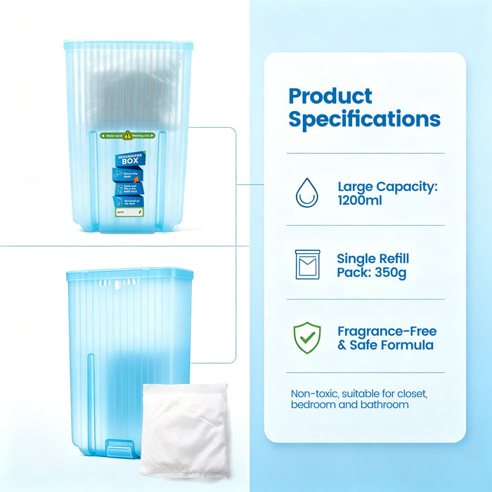 Wisesorb Hanging Dehumidifier Box, 700g Calcium Chloride Dehumidifier Bags