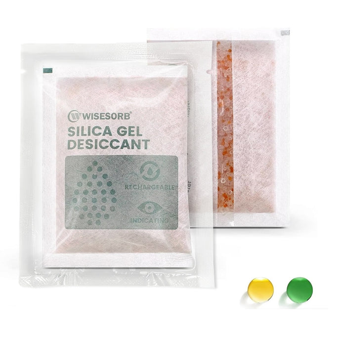 50g 10pcs Silica Gel Packets， Rechargeable Indicating Desiccant Packs