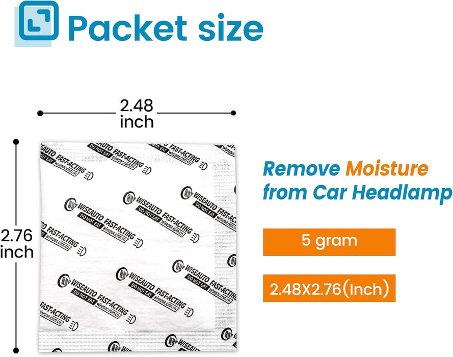 Headlight Desiccant Packs 5g - Anti-Fog Moisture Absorbers for Car Headlamps