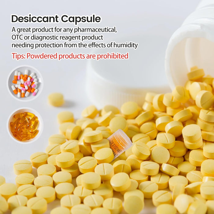 Wisesorb 1 Gram Desiccant Canister, Silica Gel Clear Capsules, Orange to White Indicating Desiccant Capsules, Food Safe Moisture Absorbers for Storage