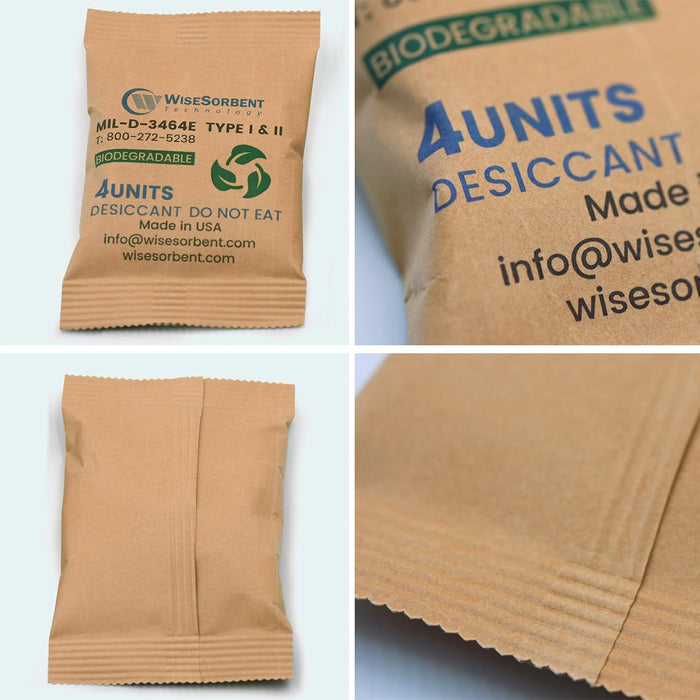 4U Kraft Clay Desiccants Packs for Safe, 132 Gram Dehumidifier for Gun Safe, Military Grade Moisture Absorbers