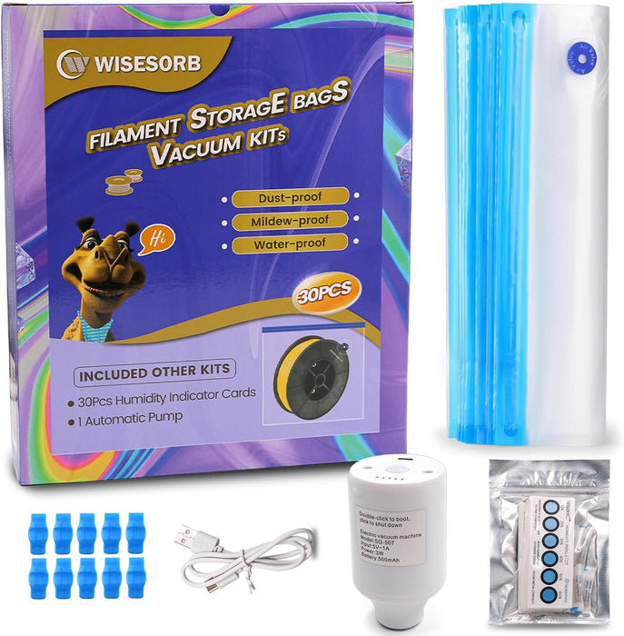 3D Print Filament Storage Bag Vacuum Kits - Design for Printer Filament Storage