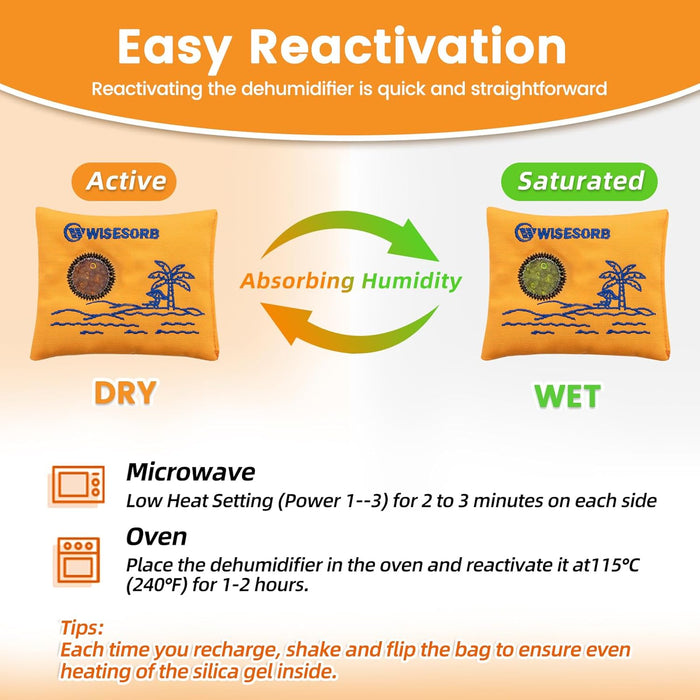 100g Packs Rechargeable Desiccant Packs, Orange Indicating Silica Gel Packets, Moisture Absorber for Storage, Seeds, 3D Filaments, Electronics, Safes, Luggage - Reusable Dehumidifier Bags