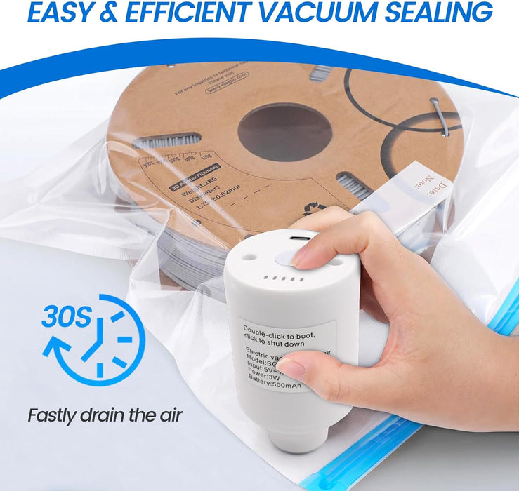 3D Print Filament Storage Bag Vacuum Kits - Design for Printer Filament Storage