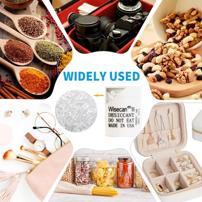 1 Gram Silica Gel Canister, Desiccant Canister, Silica Gel Capsules, Desiccant Capsules, Moisture Absorbers for Food Storage, Food Safe Dehumidifiers Wisecan