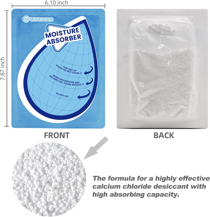 Wisesorb 100 Gram Moisture Absorbers, Dehumidifier Bags for Bathrooms, Basements, Rvs, Humidity Packets for Closet