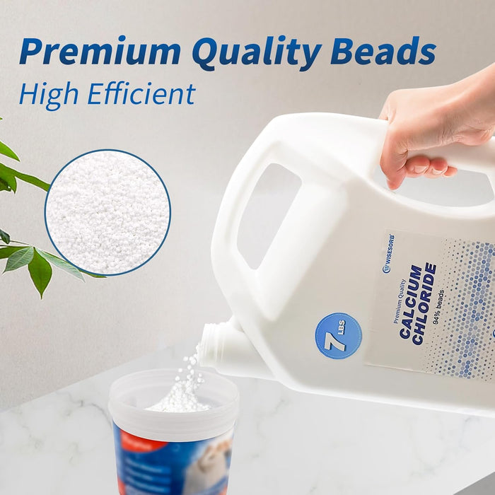 7 LBS Calcium Chloride Desiccant, Moisture Absorbers Refill Beads - Fragrance Free, Moisture Absorber Refill- 94% Beads