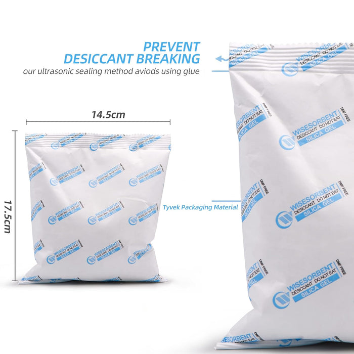 500 Gram Food Safe Silica Gel Desiccant Packets, Premium White Silica Gel Beads Packs, Dessicant Bags, Silica Gel for Storage