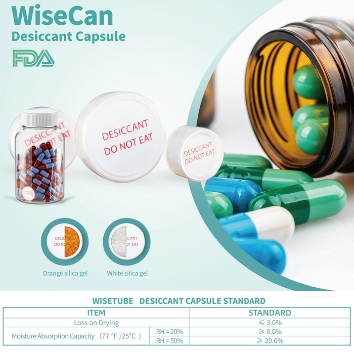 2 Gram Desiccant Packs Food Grade, Silica Gel Capsule with Indicating Silica Gel Beads (Orange to White), Moisture Absorber Packets Silica Gel Packets