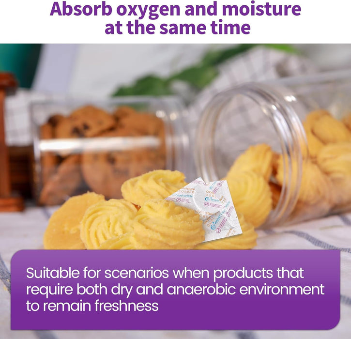 300CC Oxygen and Moisture Dual Absorber, Oxygen Absorber for Food Storage, Moisture Absorbers, and Preserved Foods
