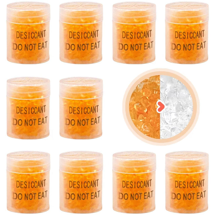 Wisesorb 1 Gram Desiccant Canister, Silica Gel Clear Capsules, Orange to White Indicating Desiccant Capsules, Food Safe Moisture Absorbers for Storage