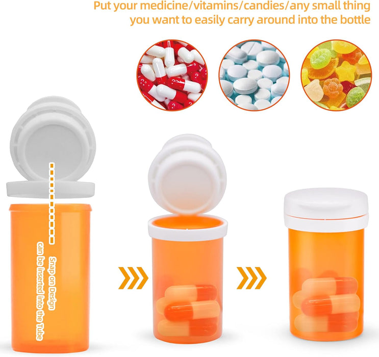 5.4 Dram Pill Bottle with Desiccant Cap, Medicine Bottle, Pill Bottles Empty with Caps, Empty Pill Bottles