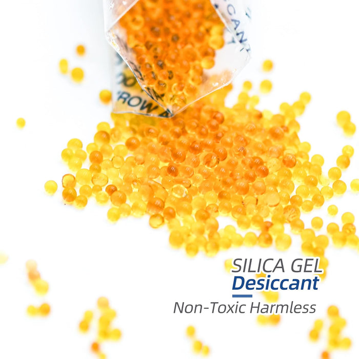 3 Gram Silica Gel Orange Indicating (Orange to Green) Silica Gel Packets Food Grade Desiccant Packs Dehumidifier - Moisture Absorbers
