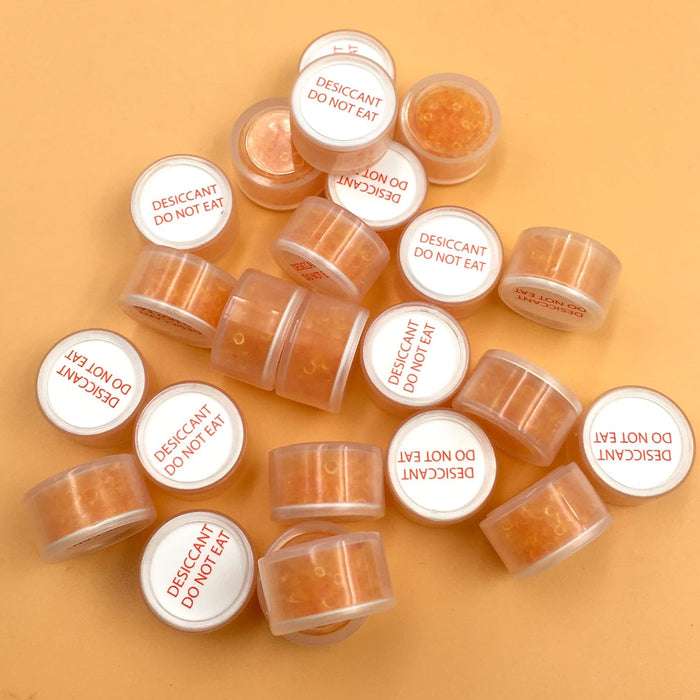 2 Gram Desiccant Packs Food Grade, Silica Gel Capsule with Indicating Silica Gel Beads (Orange to White), Moisture Absorber Packets Silica Gel Packets