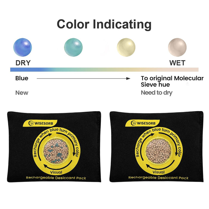 500g Reusable Molecular Sieve Desiccant Packs – Rechargeable Dehumidifier with Color Indicator for Storage, Gun Safes, Electronics, 3D Printing Filaments, Closets