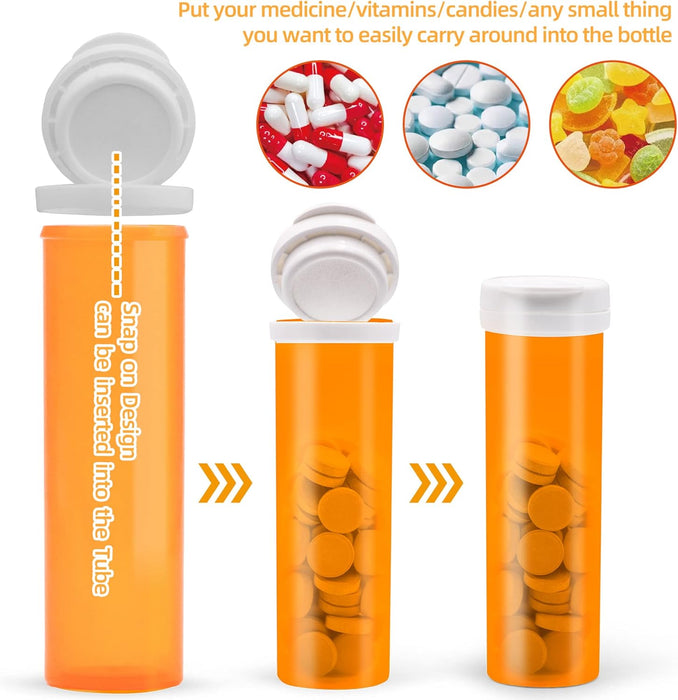 10 Dram Pill Bottle with Desiccant Cap, Medicine Bottle, Pill Bottles Empty with Caps, Empty Pill Bottles