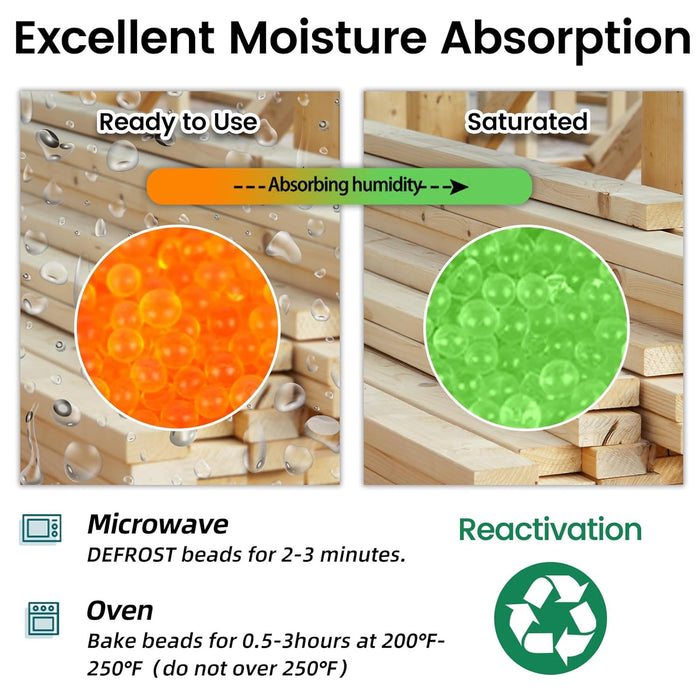 500g Reusable Orange to Green Silica Gel Desiccant – Flat Aluminum Canister | Color-Changing Moisture Absorber for Small Bulk Use