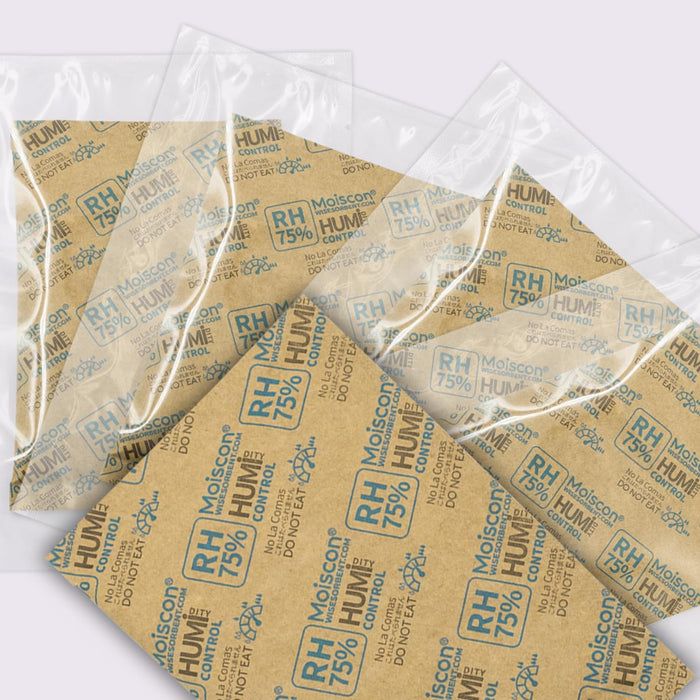 75%  60 Gram Two-Way Humidity Control Packs,Moisture Control Packets Individually Wrapped, Humidifier Packs for Storage Containers Hydration Packets