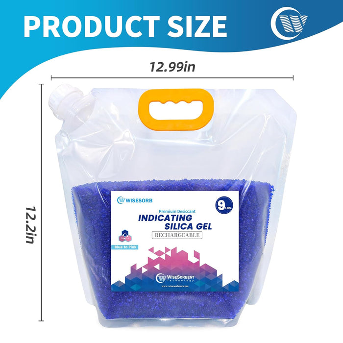 9 lb Indicating Silica Gel Beads 3-5mm -Blue to Pink Bulk Silica Gel