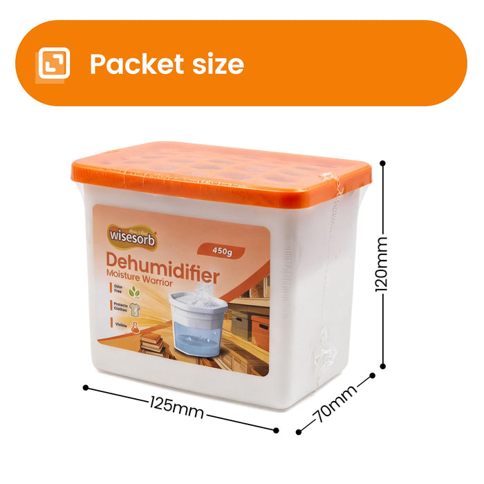 Wisesorb 16.0 Oz Moisture Absorbers, Dehumidifier with Fragrance Free & Portable Humidity Absorber Boxes for Your Bathroom, Closet & Car