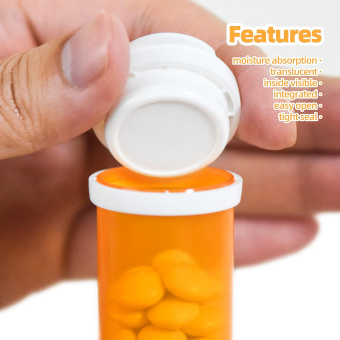 10 Dram Pill Bottle with Desiccant Cap, Medicine Bottle, Pill Bottles Empty with Caps, Empty Pill Bottles