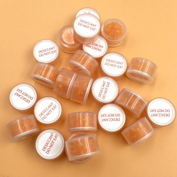 Wisesorb 1 Gram Desiccant Packs Food Grade, Silica Gel Capsule with Indicating Silica Gel Beads (Orange to White), Moisture Absorber Packets Silica Gel Packets