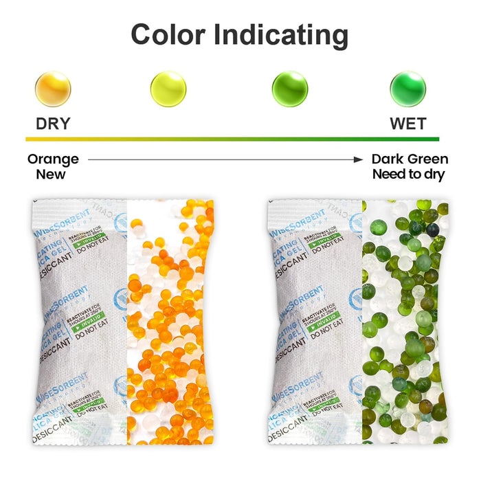 100g Rechargeable Desiccant Packs, Indicating Silica Gel bags