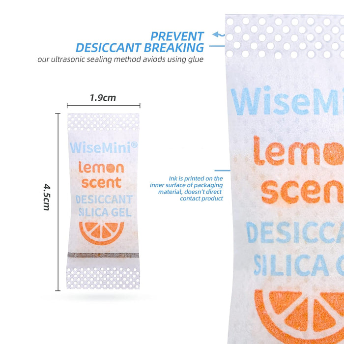 1 Gram Silica Gel Beads Packs, Desiccant Packets for Storage, Food Grade Moisture Absorbers, Lemon Smell Moisture Packs for Food Storage