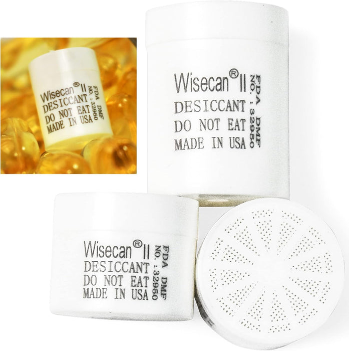 3 Gram Silica Gel Canister, Desiccant Canister, Silica Gel Capsules, Desiccant Capsules, Moisture Absorbers for Food Storage, Food Safe Dehumidifiers Wisecan