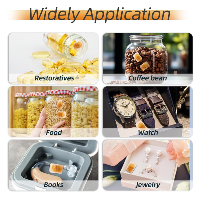Wisesorb 1 Gram Desiccant Canister, Silica Gel Clear Capsules, Orange to White Indicating Desiccant Capsules, Food Safe Moisture Absorbers for Storage