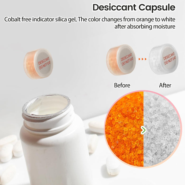 Wisesorb 1 Gram Desiccant Packs Food Grade, Silica Gel Capsule with Indicating Silica Gel Beads (Orange to White), Moisture Absorber Packets Silica Gel Packets
