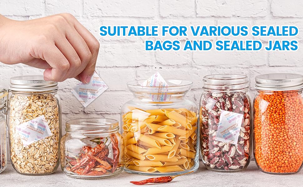 100CC Oxygen and Moisture Dual Absorber, Oxygen Absorber for Food Storage, Moisture Absorbers, and Preserved Foods
