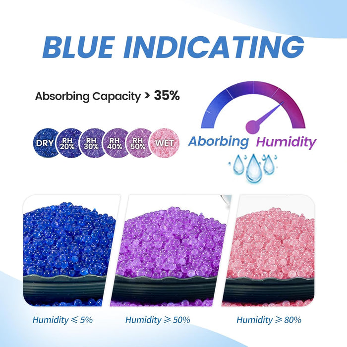 100g Reusable Silica Gel Desiccant Packs, Rechargeable Dehumidifier Moisture Absorbers with Color Indicator for Bins, Gun Safes, Suitcases, 3D Printing Filaments, Electronics