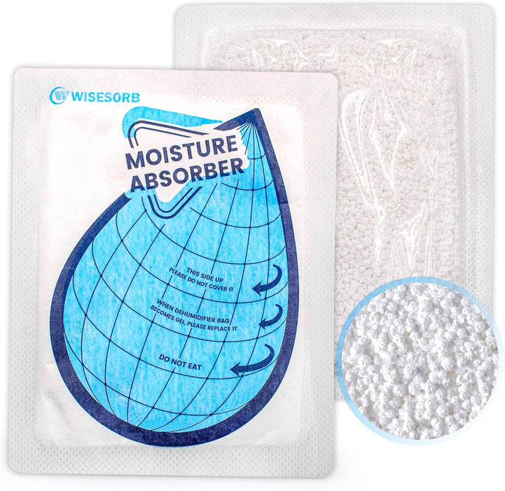 Wisesorb 50 Gram Moisture Absorbers,Dehumidifier Bags for Bathrooms, Basements, Rvs, Humidity Packets for Closet