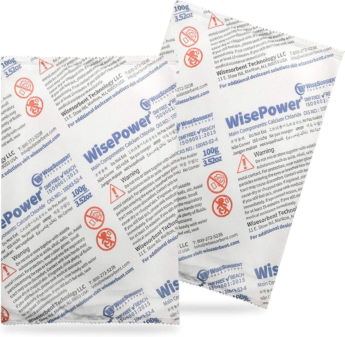 100g Calcium Chloride Desiccant Packs | Industrial Moisture Absorbers ...