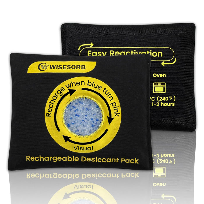 500g Reusable Silica Gel Desiccant Packs, Rechargeable Dehumidifier Moisture Absorbers with Color Indicator for Storage, Gun Safes, Suitcases, 3D Printing Filaments, Electronics