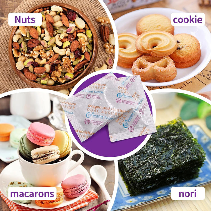 100CC Oxygen and Moisture Dual Absorber, Oxygen Absorber for Food Storage, Moisture Absorbers, and Preserved Foods