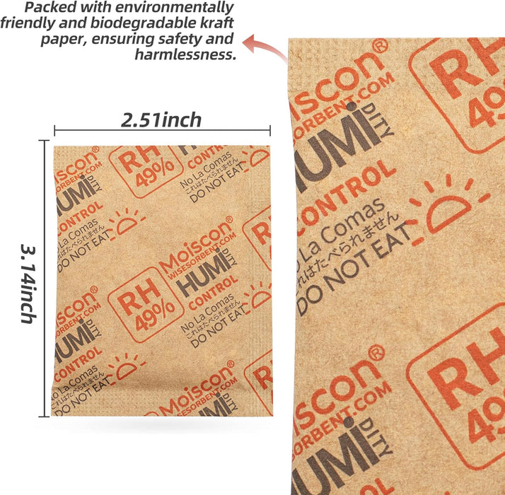 49% 8 Gram Two-Way Humidity Packs for Wooden Instrument,Size 8 for Music Instrument Cases, Hydration Humidity Humidifier Moisture Control Packets Individually Wrapped