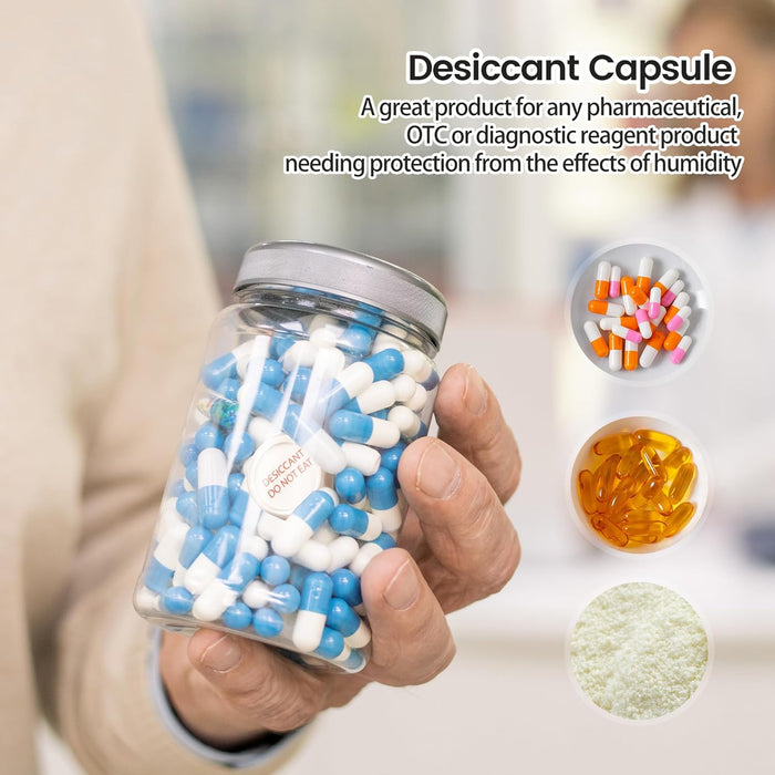 2 Gram Desiccant Packs Food Grade, Silica Gel Capsule with Indicating Silica Gel Beads (Orange to White), Moisture Absorber Packets Silica Gel Packets