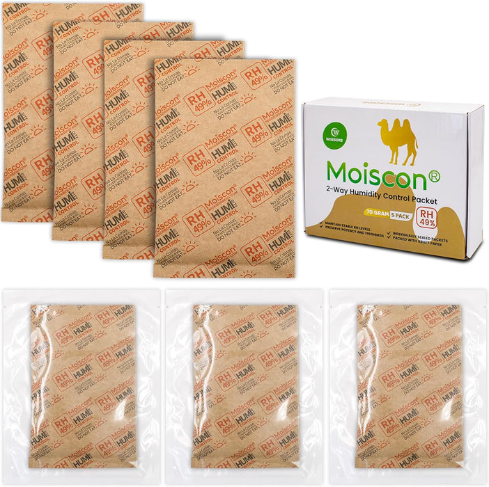 49% 70 Gram Two-Way Humidity Control Packs for Guitars & Wooden Instruments Moisture Absorbers Acoustic Guitar Humidifier for Case Maintenance - Individually Wrapped Hydration Packets
