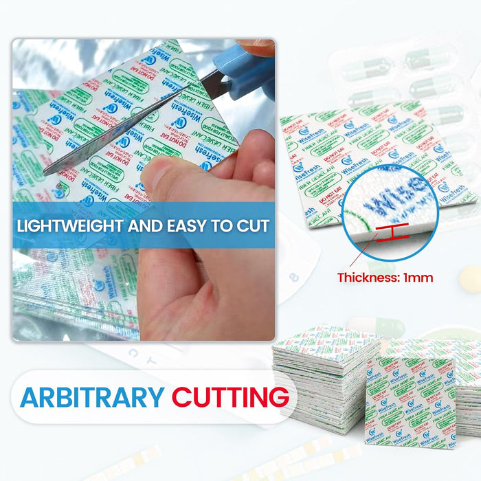 2.36 x 2.36 x 0.04 Inch Fiber Desiccant Sheet, Moisture Absorbers for Food Storage, Food Safe Paper Dessicant