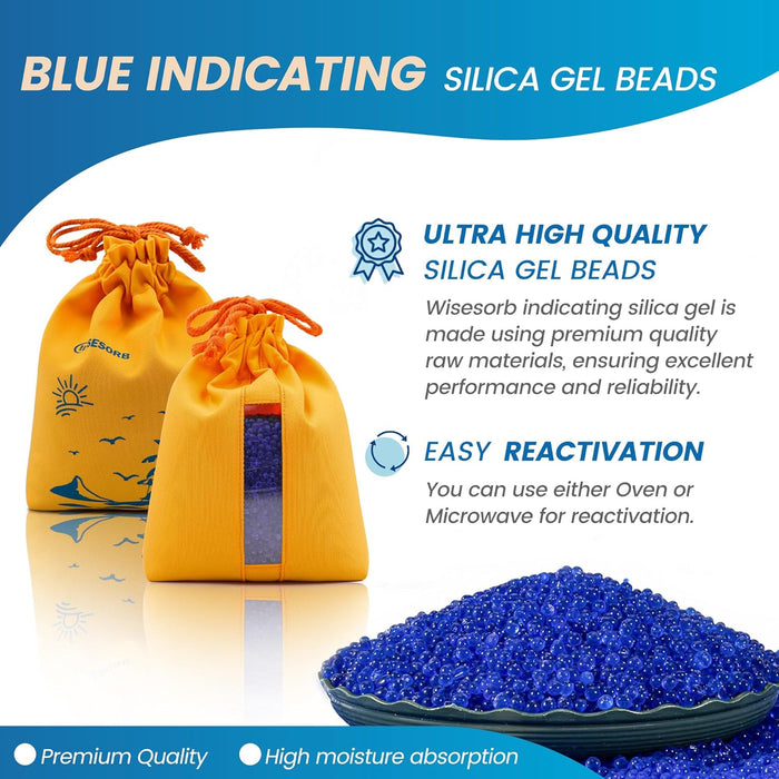 1000g Blue Indicating Silica Gel Beads（3-5mm） for Moisture Control