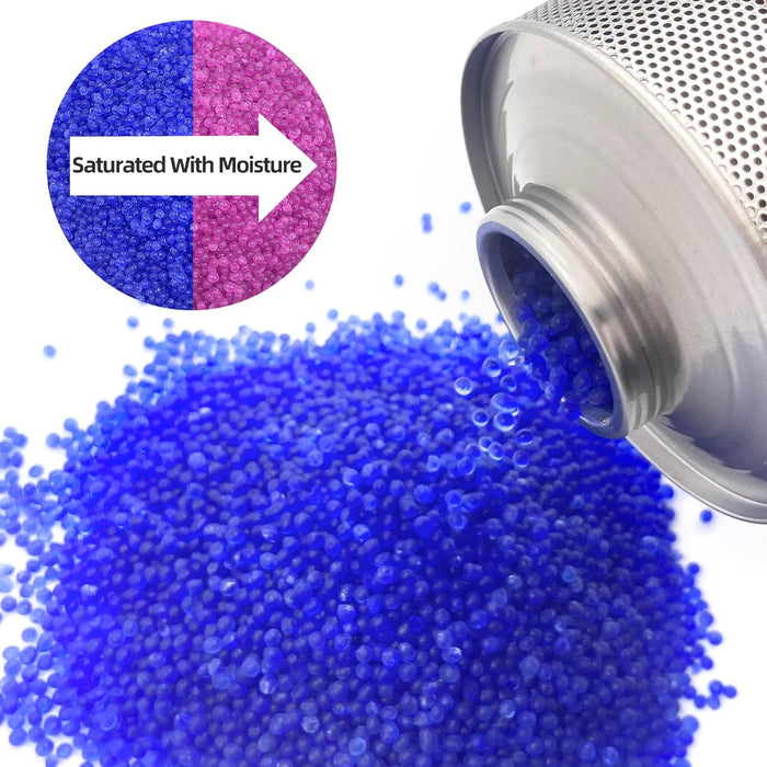 800g Iron Can Silica Gel Desiccant with Moisture Indicator (Blue to Pink) – Reactivable